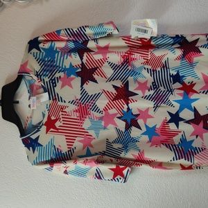 LuLaRoe Red, White& Blue Star shirt